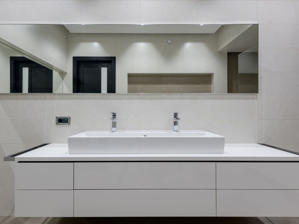 Modern double-vanity bathroom